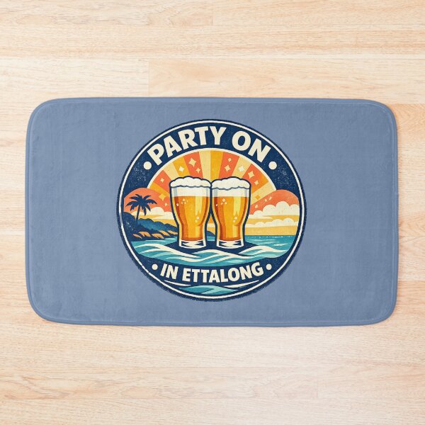 Item preview, Party on in Ettalong – Retro Coastal Beer Logo | Central Coast NSW Beach Art  designed and sold by TheWombatShed.