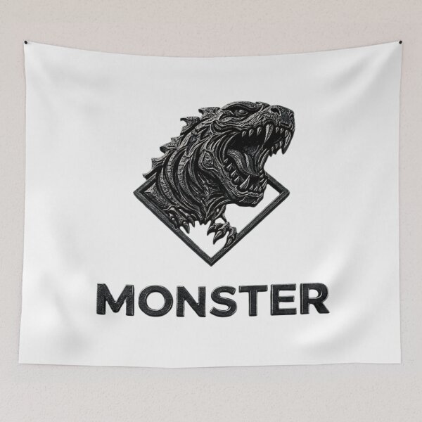 Item preview, Monster Kaiju Roaring Dinosaur Logo Art designed and sold by mackyartsstudio.