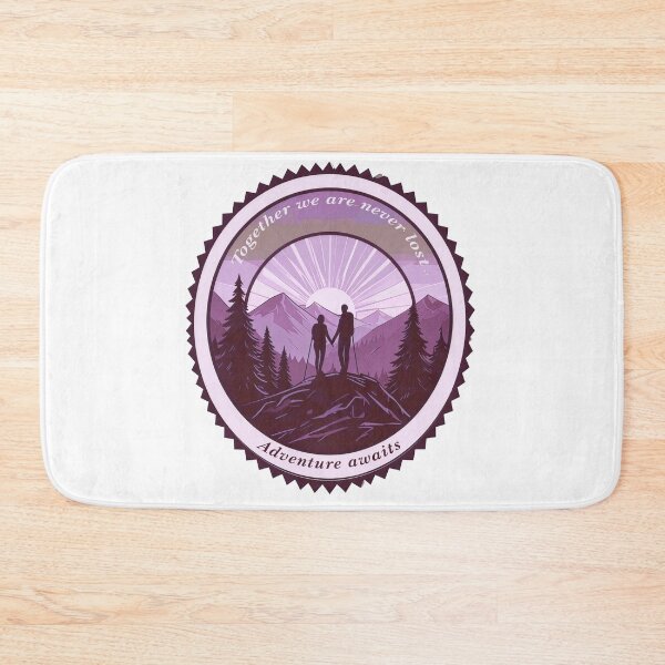 Item preview, Together we are never lost couple hiking badge purple twilight print designed and sold by icemanphotos.