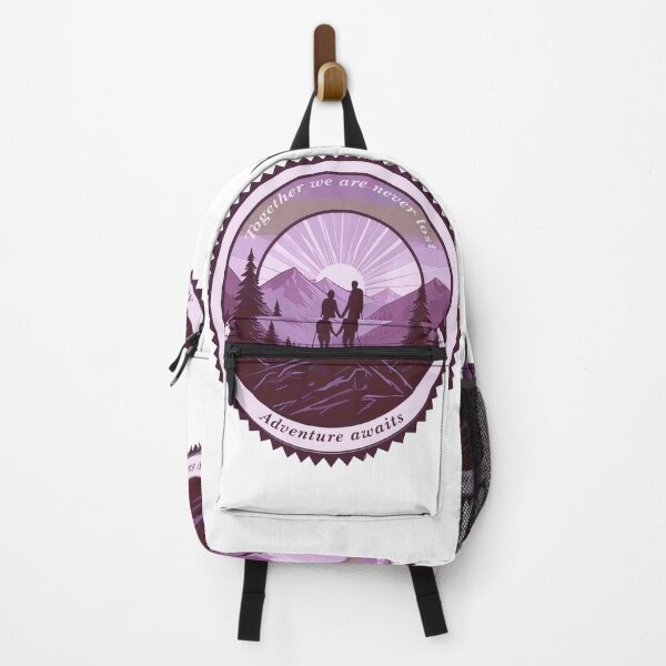 Item preview, Together we are never lost couple hiking badge purple twilight print designed and sold by icemanphotos.