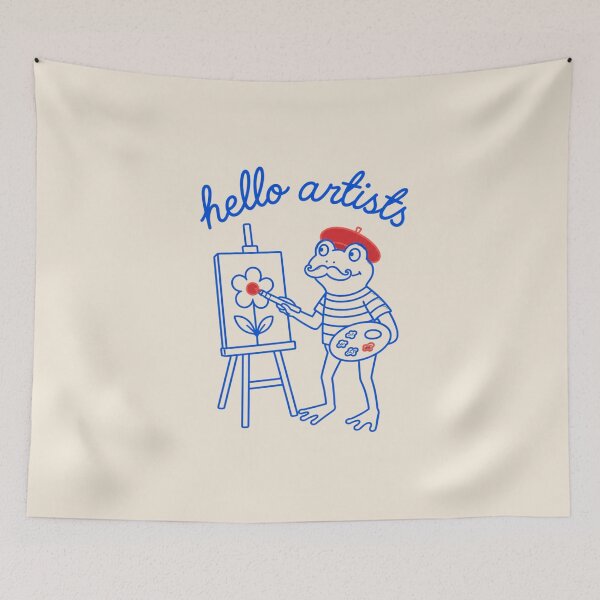 Item preview, Hello artists, French frog painting nature designed and sold by BigfeetLittlepaws.