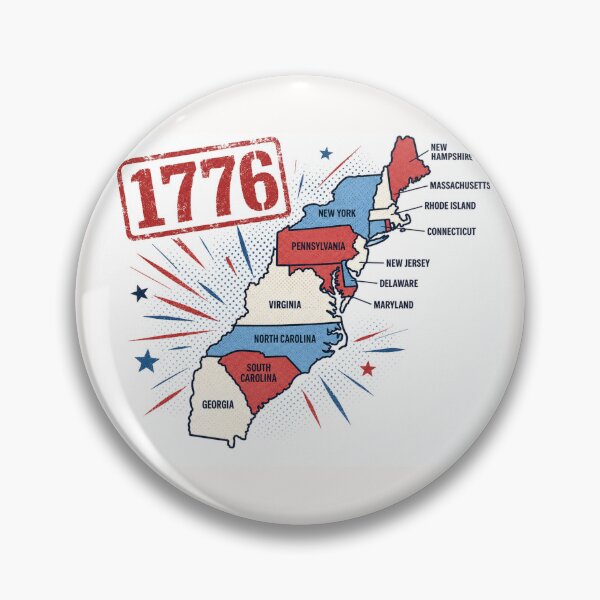 Item preview, 1776 Original Thirteen Colonies Map Patriotic History Tee designed and sold by Fanverse Merchandise.