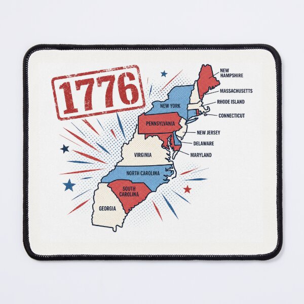 Item preview, 1776 Original Thirteen Colonies Map Patriotic History Tee designed and sold by Fanverse Merchandise.