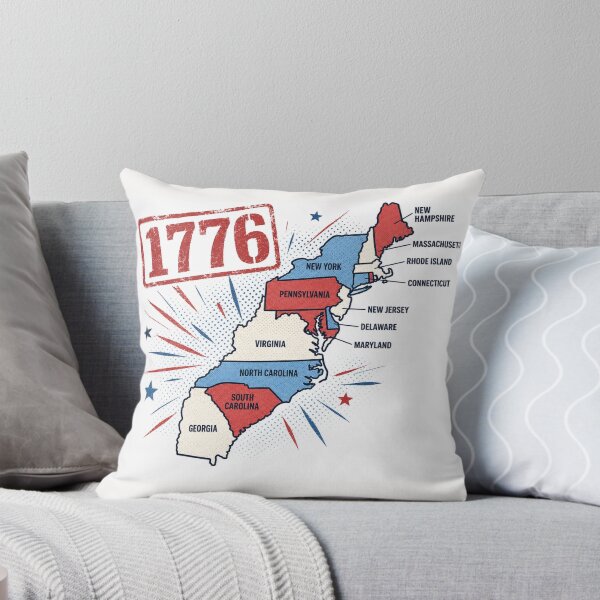 Item preview, 1776 Original Thirteen Colonies Map Patriotic History Tee designed and sold by Fanverse Merchandise.