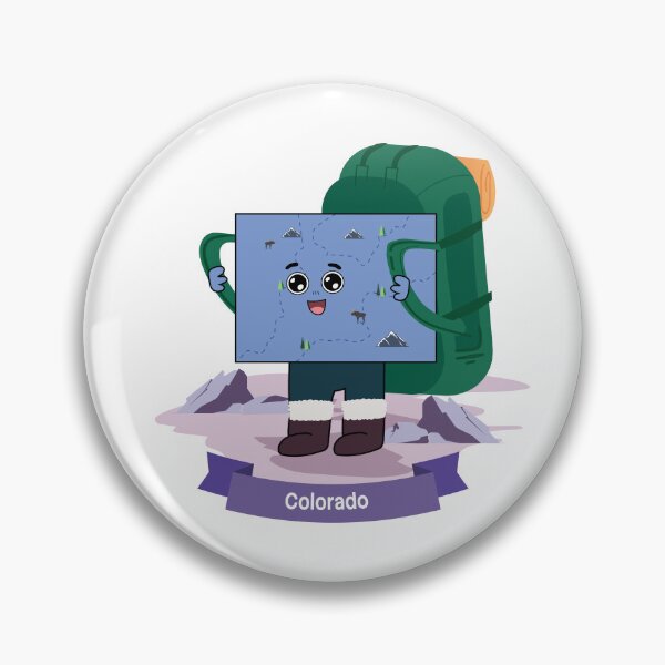 Item preview, Cute Colorado Map Character - Kawaii Mountain Hiking Art designed and sold by Travel.Art.