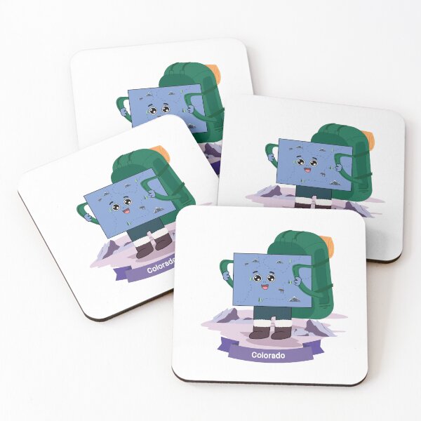 Item preview, Cute Colorado Map Character - Kawaii Mountain Hiking Art designed and sold by Travel.Art.
