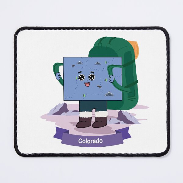 Item preview, Cute Colorado Map Character - Kawaii Mountain Hiking Art designed and sold by Travel.Art.