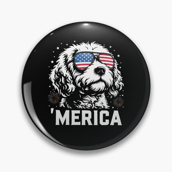 Item preview, 'MERICA Dog with Flag Sunglasses Holiday designed and sold by SoyLamderma.
