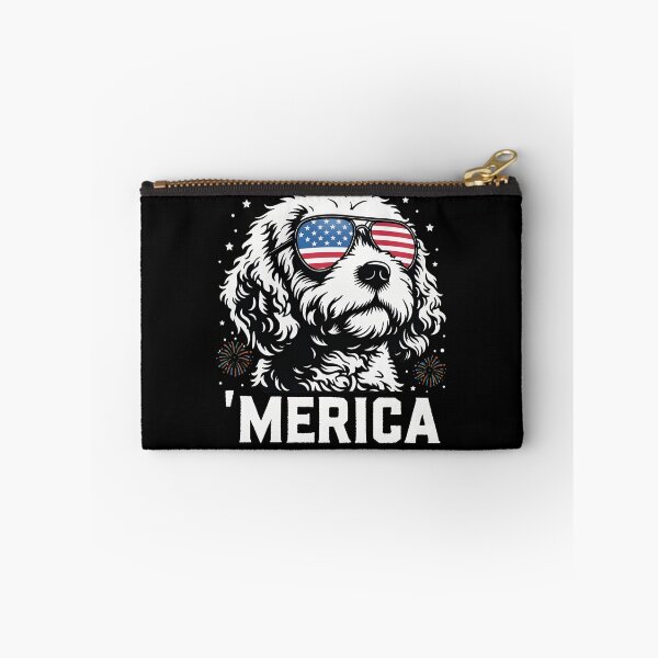 Item preview, 'MERICA Dog with Flag Sunglasses Holiday designed and sold by SoyLamderma.