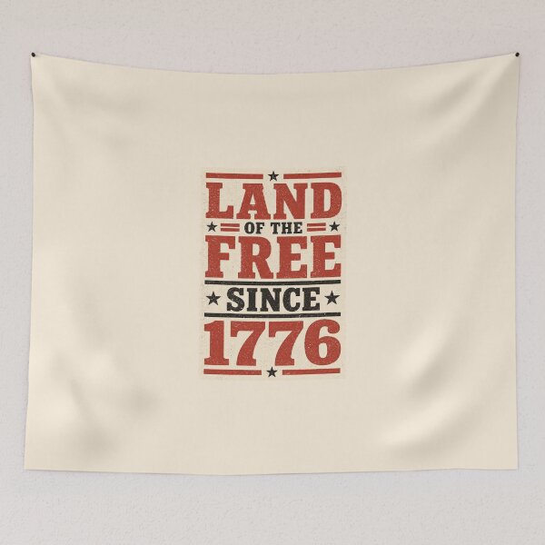 Item preview, Land of the Free Since 1776 Patriotic American Tee designed and sold by Fanverse Merchandise.