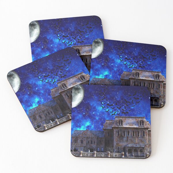 Item preview, spooky haunted mansion night–swarm of bats gothic art  designed and sold by FahdSpaceArt.