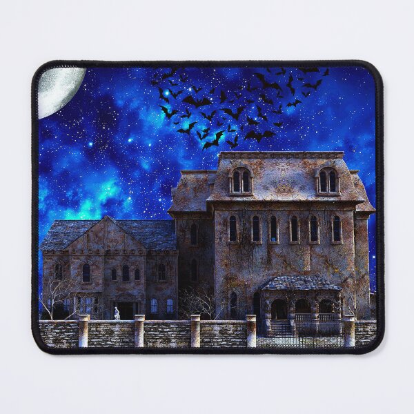 Item preview, spooky haunted mansion night–swarm of bats gothic art designed and sold by FahdSpaceArt.
