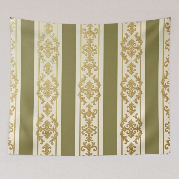 Item preview, Striped Olive, Cream & Gold Baroque designed and sold by DesignsByPrnces.
