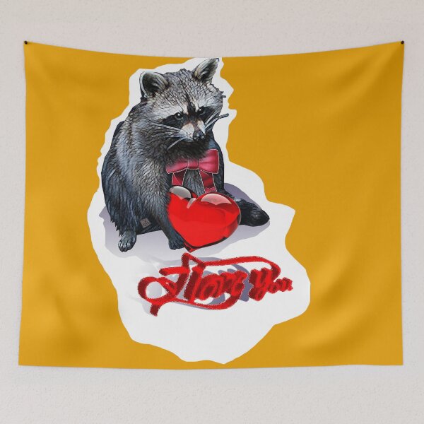 Item preview, I Love You Raccoon (Wash Bear) (by ACCI) designed and sold by VanyssaGraphics.