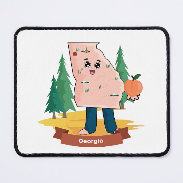 Item preview, Cute Georgia Map Character - Kawaii Peach State Nature Art designed and sold by Travel.Art.