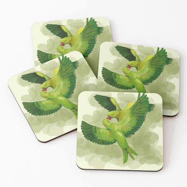 Item preview, Emerald Embrace -Two parrots intertwine mid-flight designed and sold by Naine  M..