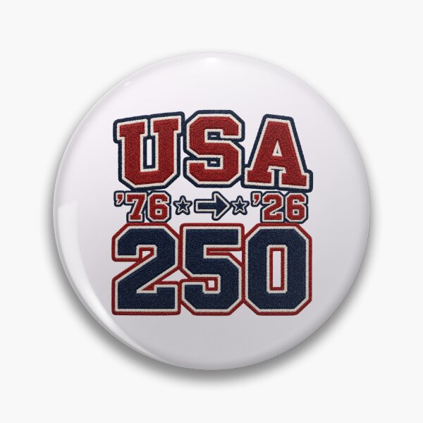 Item preview, USA 250 Patriotic Varsity Patch Chenille Style Tee designed and sold by Fanverse Merchandise.