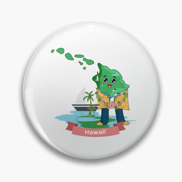 Item preview, Cute Hawaii Map Character - Kawaii Tropical Aloha Ocean Art designed and sold by Travel.Art.