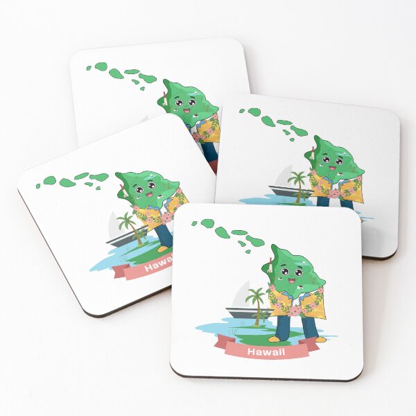 Item preview, Cute Hawaii Map Character - Kawaii Tropical Aloha Ocean Art designed and sold by Travel.Art.