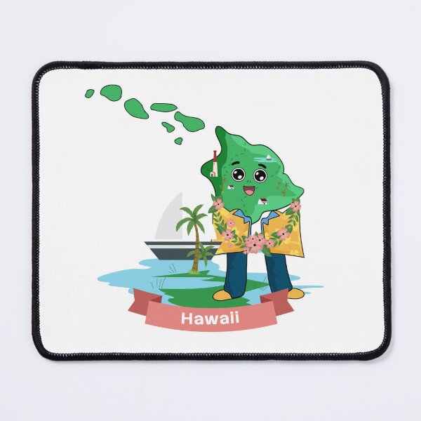 Item preview, Cute Hawaii Map Character - Kawaii Tropical Aloha Ocean Art designed and sold by Travel.Art.