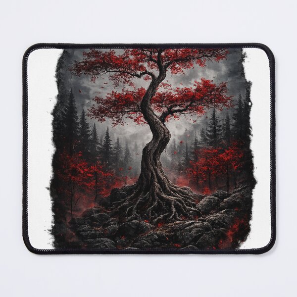 Item preview, Crimson Roots — Dark Forest Tree Art T-Shirt designed and sold by ShadowRealme.