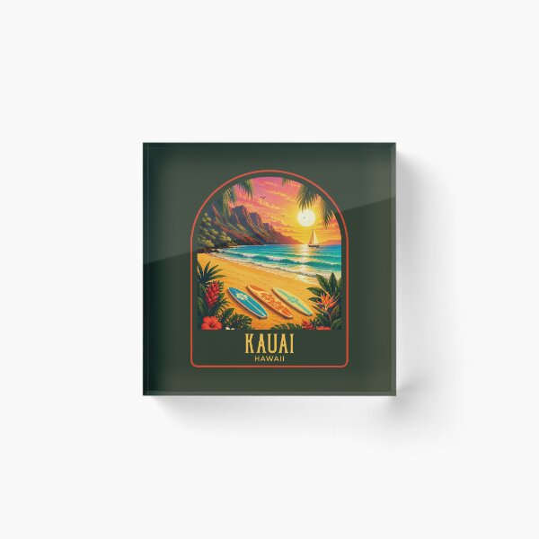 Item preview, Kauai Vintage Travel Illustration designed and sold by HomeLivingCo.