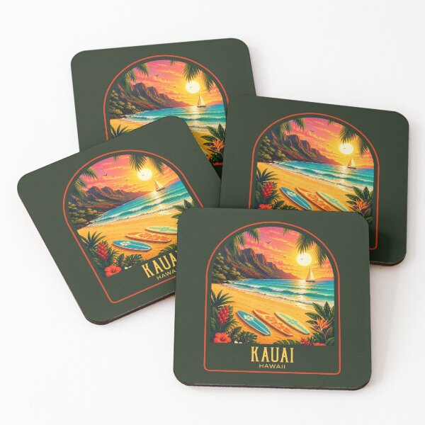 Item preview, Kauai Vintage Travel Illustration designed and sold by HomeLivingCo.