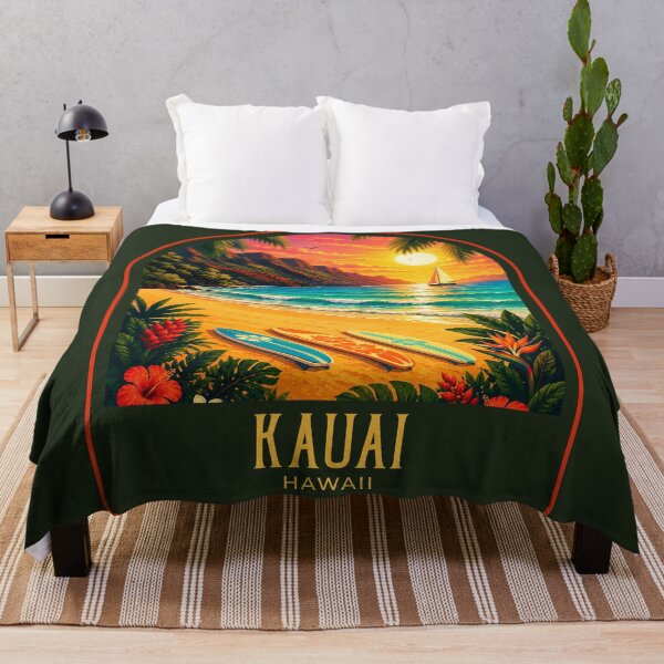 Item preview, Kauai Vintage Travel Illustration designed and sold by HomeLivingCo.