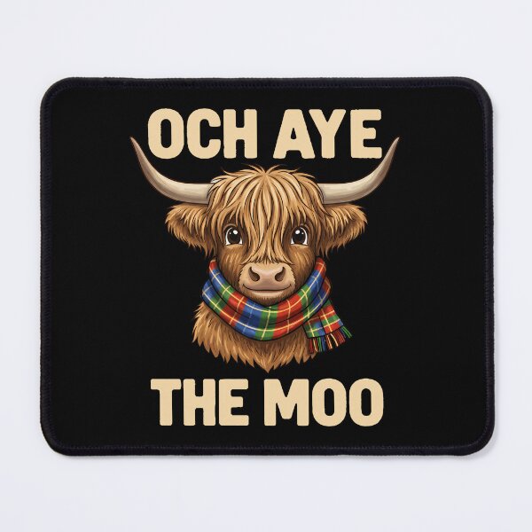 Item preview, Och Aye The Moo Funny Scottish Highland Cow Tartan Pun designed and sold by MysticMirth.