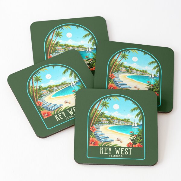 Item preview, Key West Vintage Travel Illustration designed and sold by HomeLivingCo.
