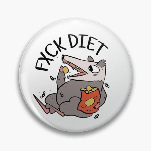 Item preview, Fxck Diet Funny Opossum Eating Potato Chips designed and sold by JossDesign15.
