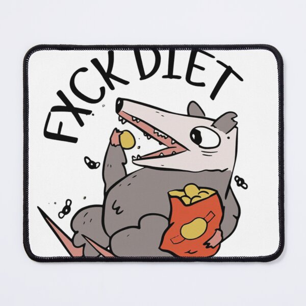 Item preview, Fxck Diet Funny Opossum Eating Potato Chips designed and sold by JossDesign15.