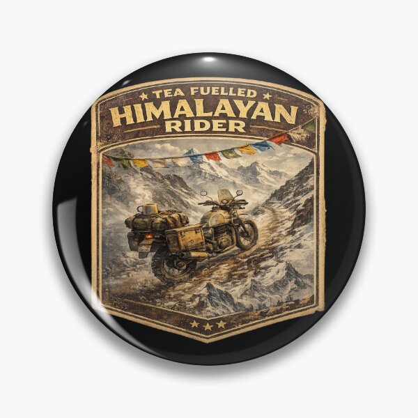 Item preview, Tea Fuelled Himalayan Rider Retro Motorcycle Shirt | Vintage Ladakh Adventure Bike Travel Design designed and sold by Globalcitytees.