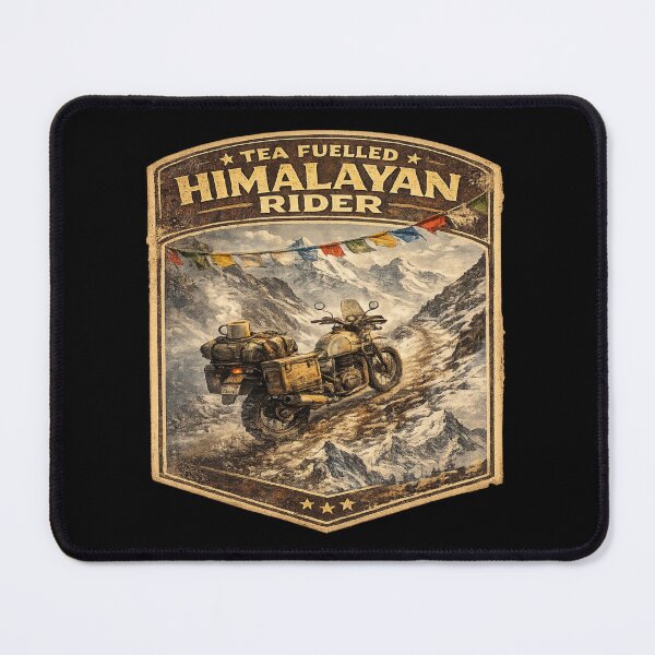Item preview, Tea Fuelled Himalayan Rider Retro Motorcycle Shirt | Vintage Ladakh Adventure Bike Travel Design designed and sold by Globalcitytees.