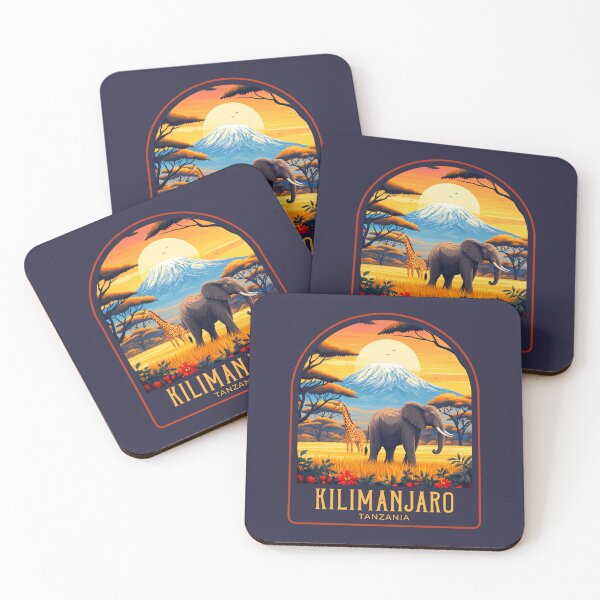 Item preview, Kilimanjaro Vintage Travel Illustration designed and sold by HomeLivingCo.