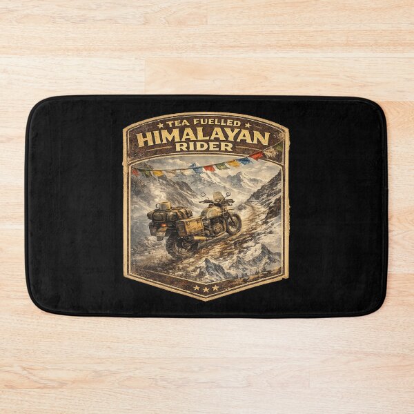 Item preview, Tea Fuelled Himalayan Rider Retro Motorcycle Shirt | Vintage Ladakh Adventure Bike Travel Design designed and sold by Globalcitytees.