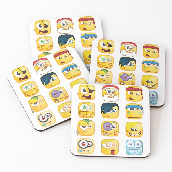 Item preview, Funny Square Emoji Sticker Sheet Urban Cartoon Mascot Pack designed and sold by DesignArtist.ia.