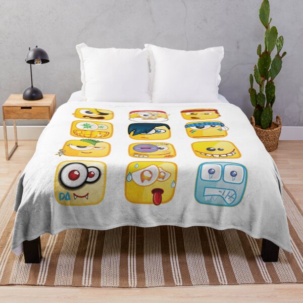 Item preview, Funny Square Emoji Sticker Sheet Urban Cartoon Mascot Pack designed and sold by DesignArtist.ia.