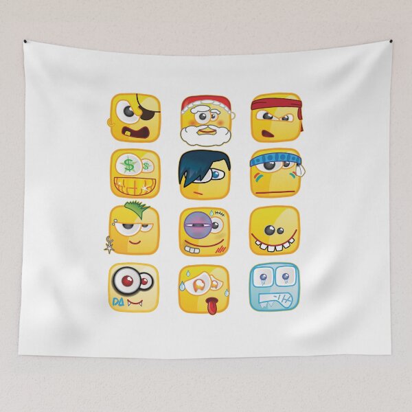 Item preview, Funny Square Emoji Sticker Sheet Urban Cartoon Mascot Pack designed and sold by DesignArtist.ia.