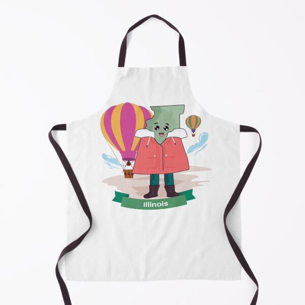 Item preview, Cute Illinois Map Character - Kawaii Prairie State City Art designed and sold by Travel.Art.