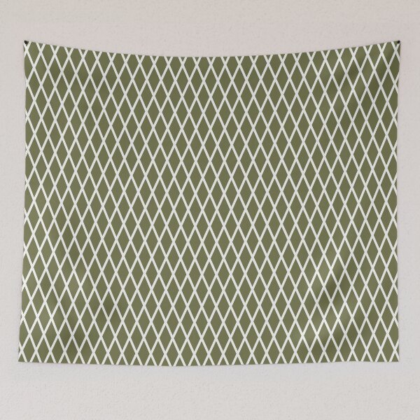 Item preview, Olive And White Lattice Pattern designed and sold by pattern-archive.