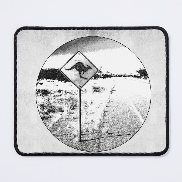 Item preview, Australian Outback Kangaroo Crossing Sign Dark Road designed and sold by Ghoul Enterprises.