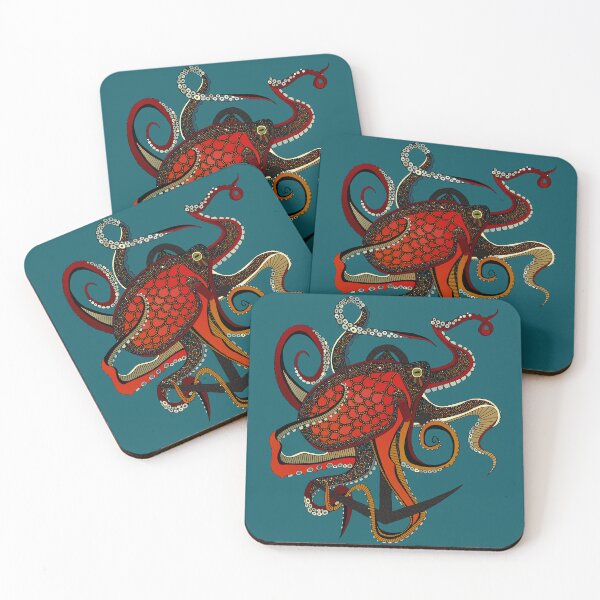 Item preview, octopus ink teal designed and sold by scrummy.