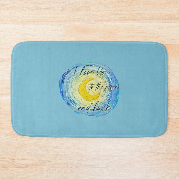 Item preview, I Love You to the Moon and Back – Starry Night Crescent Moon Love Quote Art designed and sold by EmeraldeaArt.
