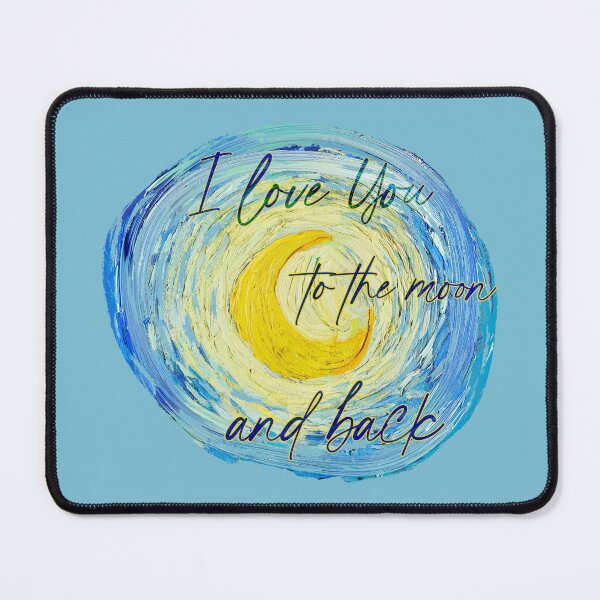 Item preview, I Love You to the Moon and Back – Starry Night Crescent Moon Love Quote Art designed and sold by EmeraldeaArt.