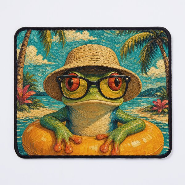 Item preview, Red-eyed Tree Frog Summer Beach Vacation Art - Floating in Ocean designed and sold by merchxwear.