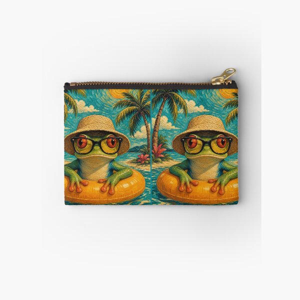 Item preview, Red-eyed Tree Frog Summer Beach Vacation Art - Floating in Ocean designed and sold by merchxwear.