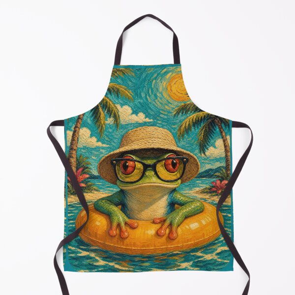Item preview, Red-eyed Tree Frog Summer Beach Vacation Art - Floating in Ocean designed and sold by merchxwear.