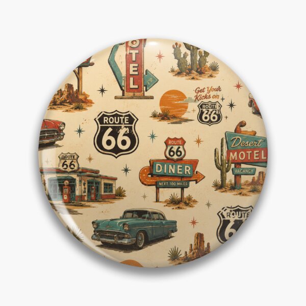 Item preview, Retro Route 66 Desert Pattern designed and sold by PamLeeDesign.