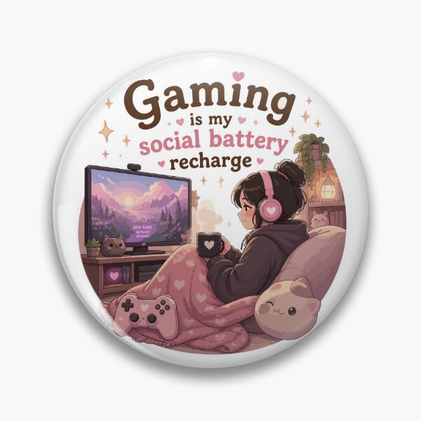 Artikelvorschau, Gaming ist mein sozialer Akku zum Aufladen | Gemütliches, introvertiertes Gamer-Mädchen entworfen und verkauft von SarkisovaNune.